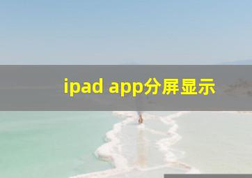 ipad app分屏显示